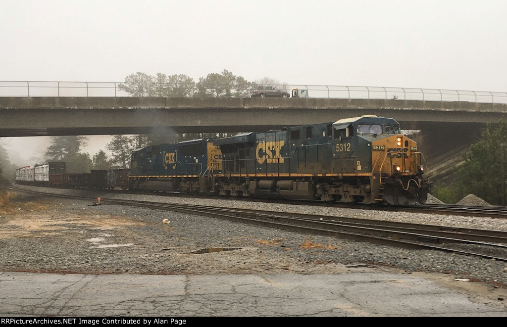 CSX 5312 and a smoking 4705